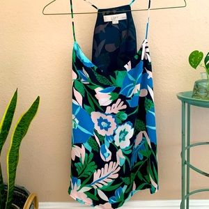 Loft Tropical Floral Racerback Top